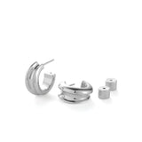 Mini Lennon Hoops Silver Dipped Brass