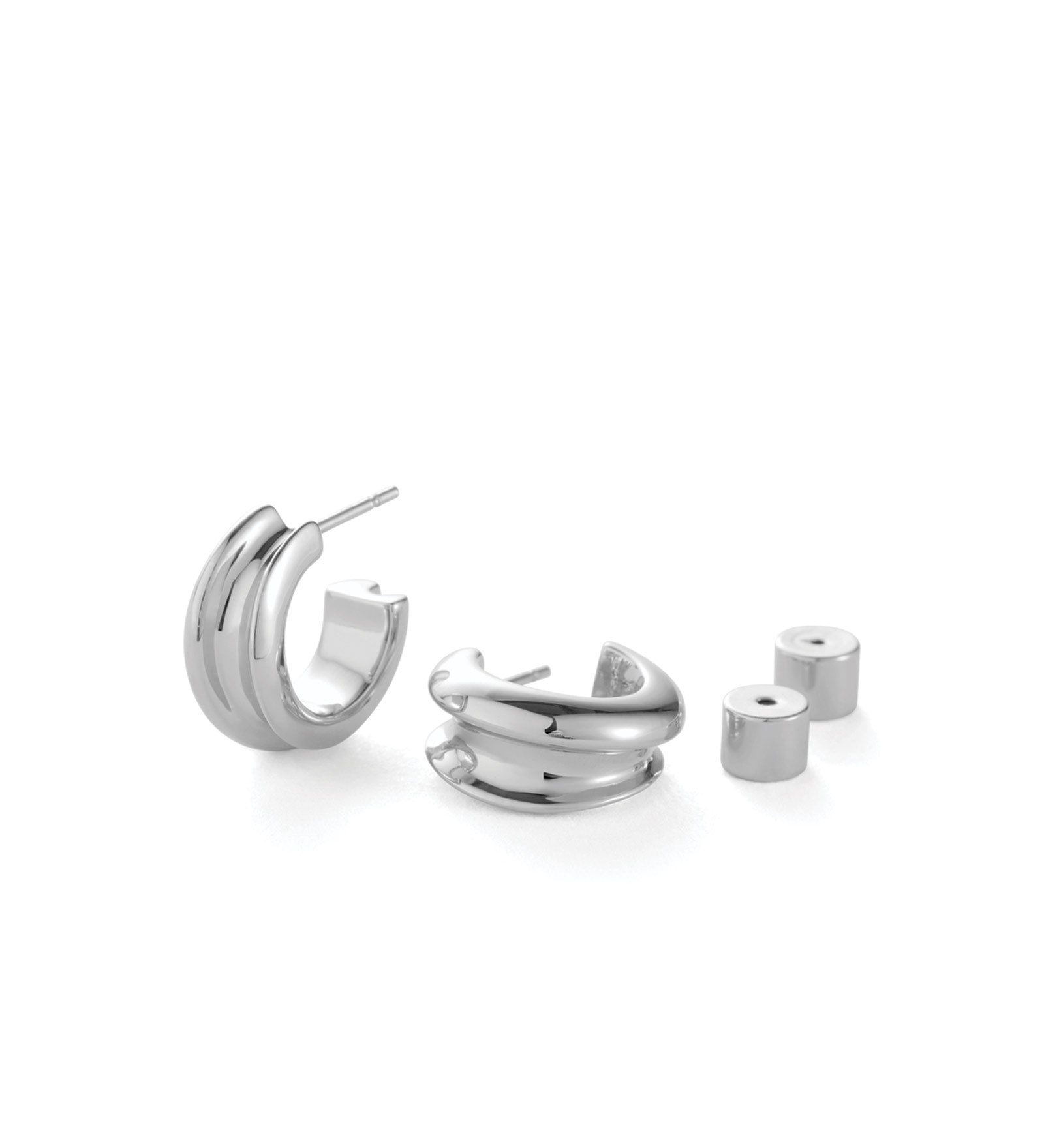 Mini Lennon Hoops Silver Dipped Brass