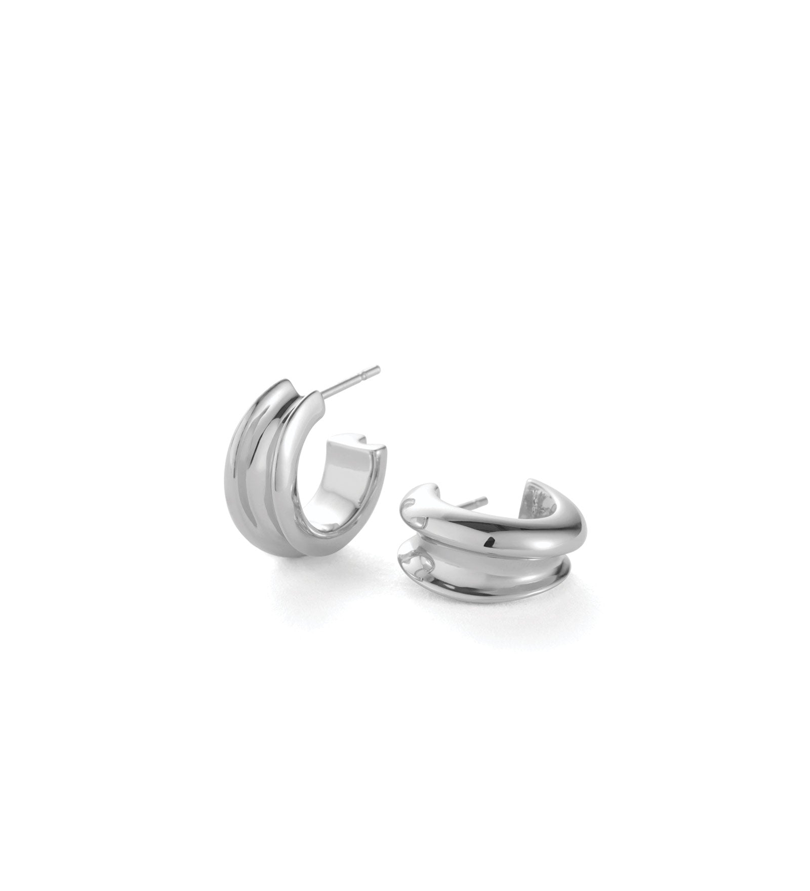 Mini Lennon Hoops Silver Dipped Brass