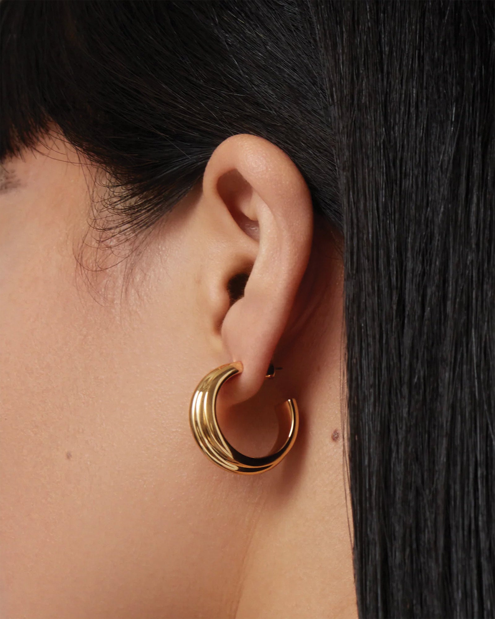 Lennon Hoops 14k Gold Dipped Brass