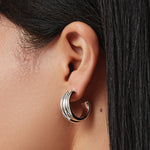 Lennon Hoops Silver Dipped Brass