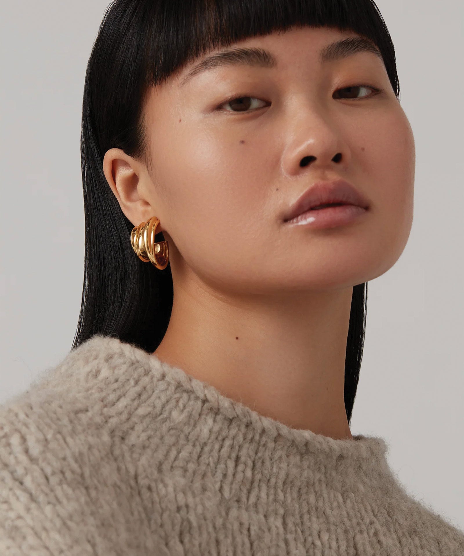 Leona Hoops 14k Gold Dipped Brass