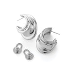 Leona Hoops Silver Dipped Brass