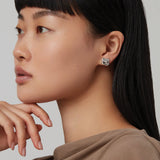 Mini Sundra Earrings Silver Dipped Brass