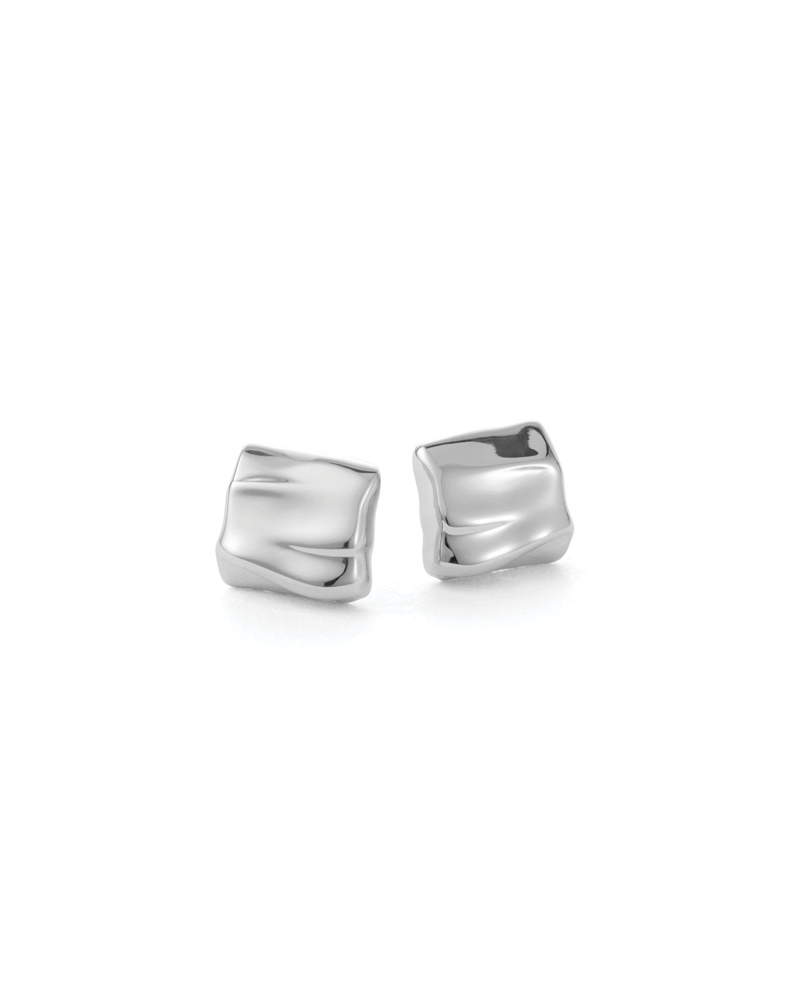 Mini Sundra Earrings Silver Dipped Brass