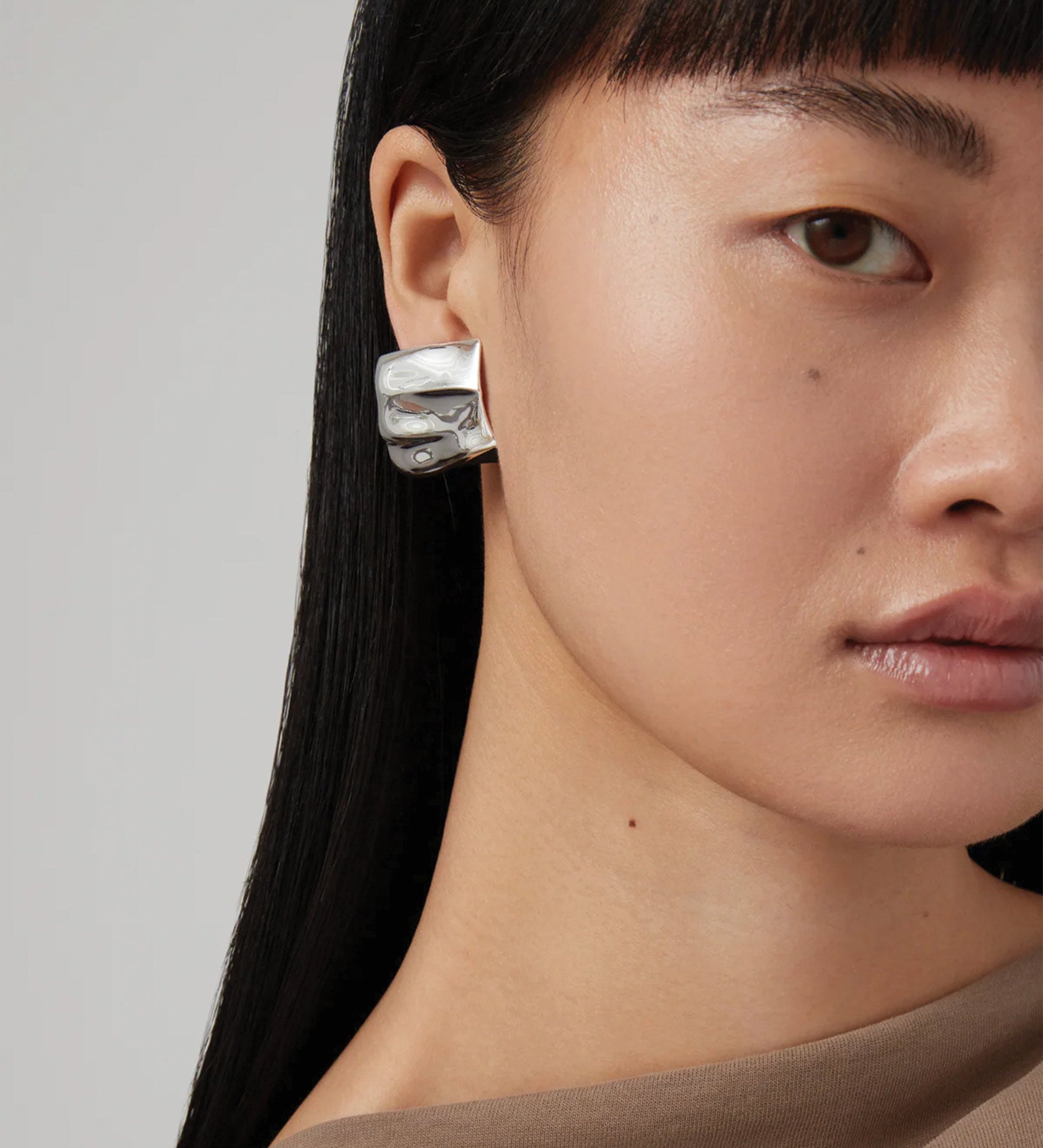 Sundra Earrings Silver Dipped Brass