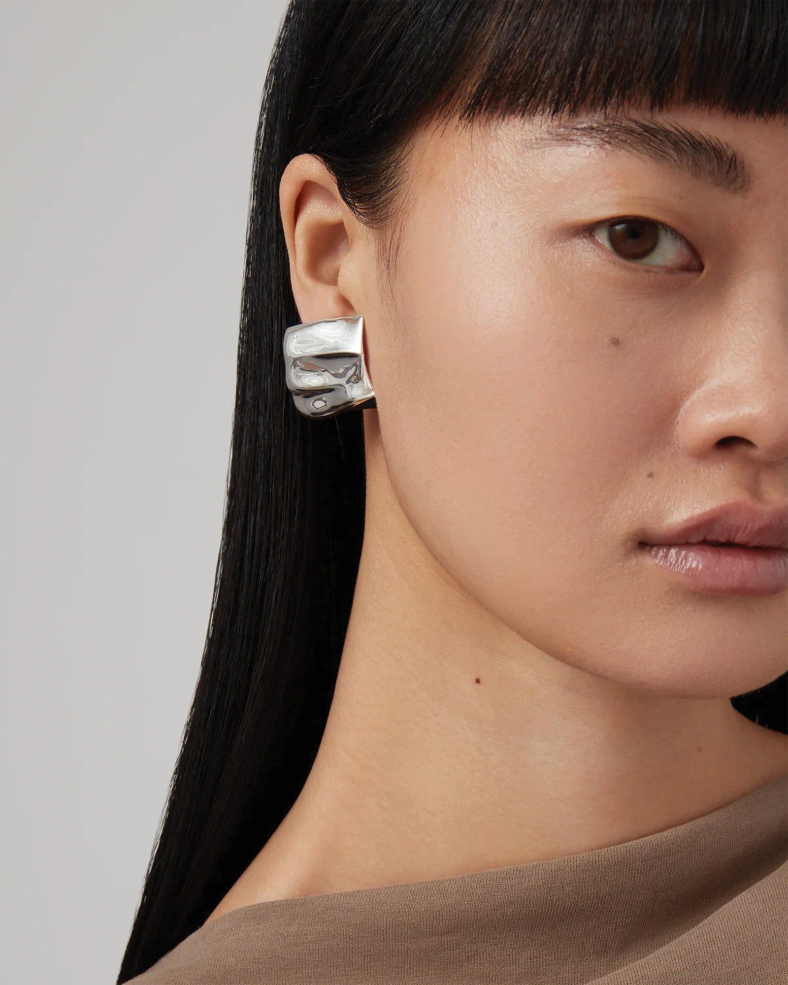Sundra Earrings Silver Dipped Brass