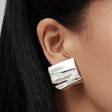 Sundra Earrings Silver Dipped Brass