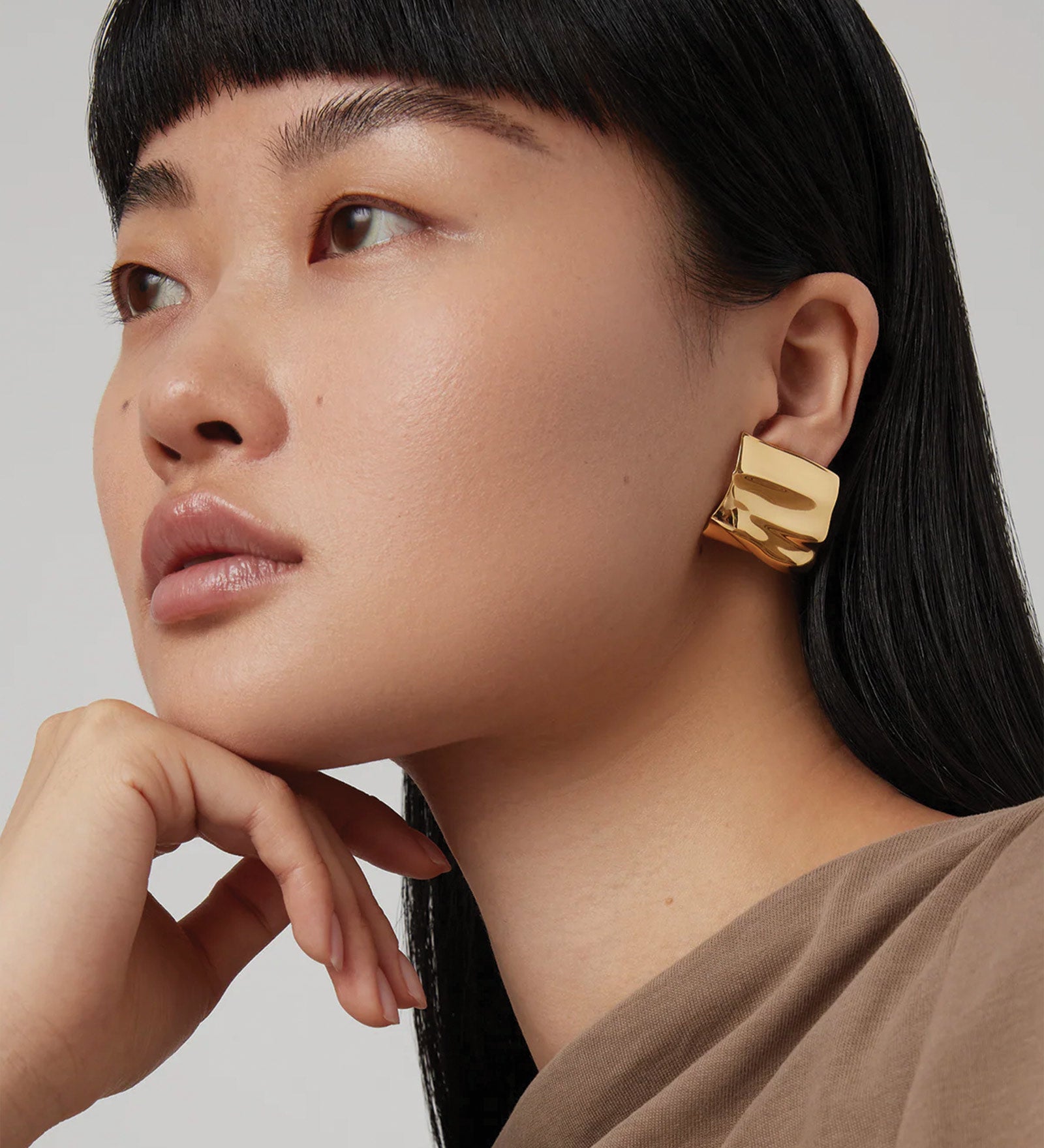 Sundra Clip On Earrings 14k Gold Dipped Brass