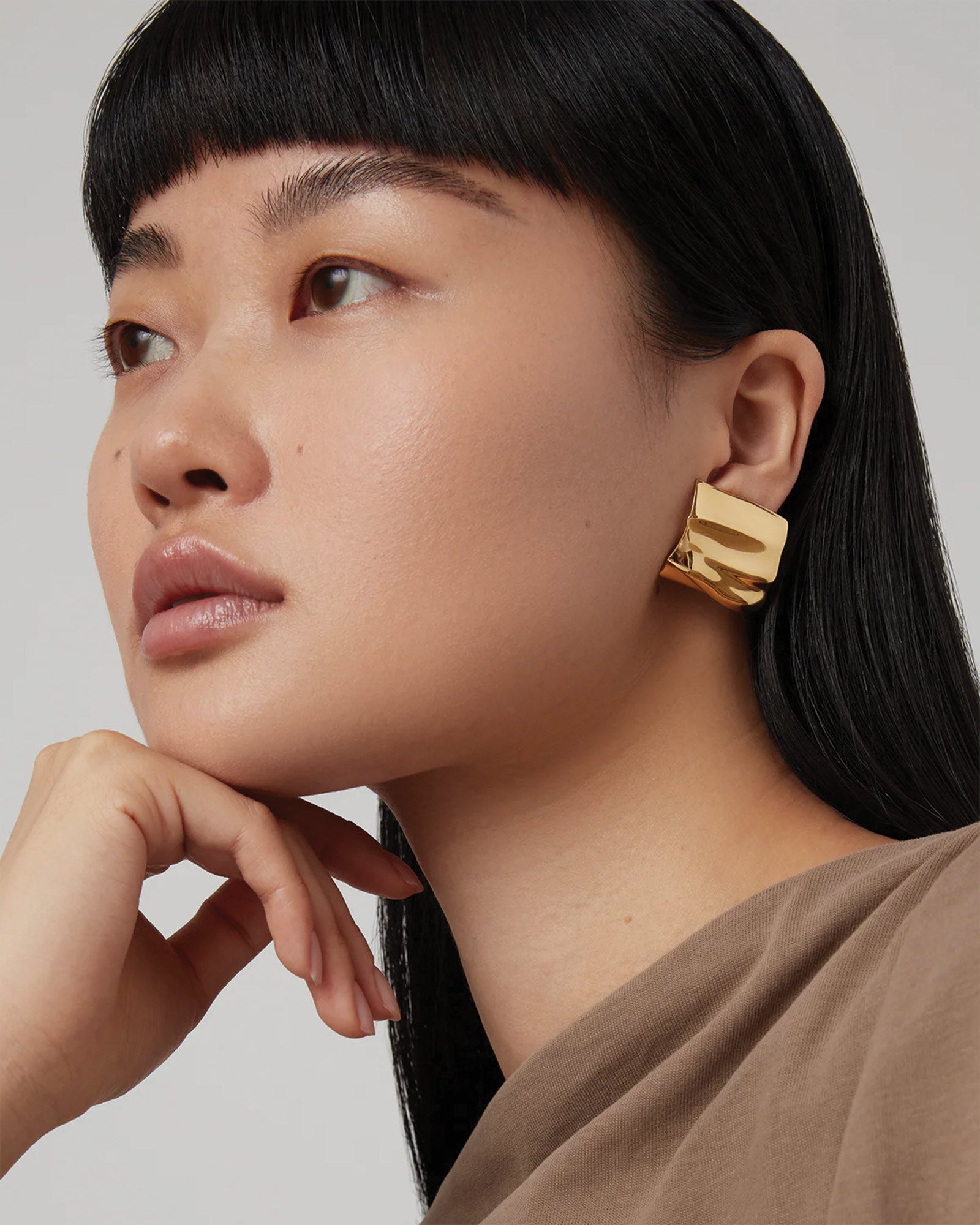 Sundra Clip On Earrings 14k Gold Dipped Brass