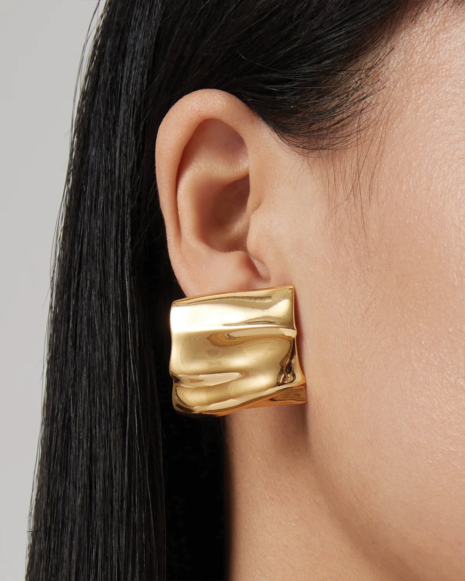 Sundra Clip On Earrings 14k Gold Dipped Brass