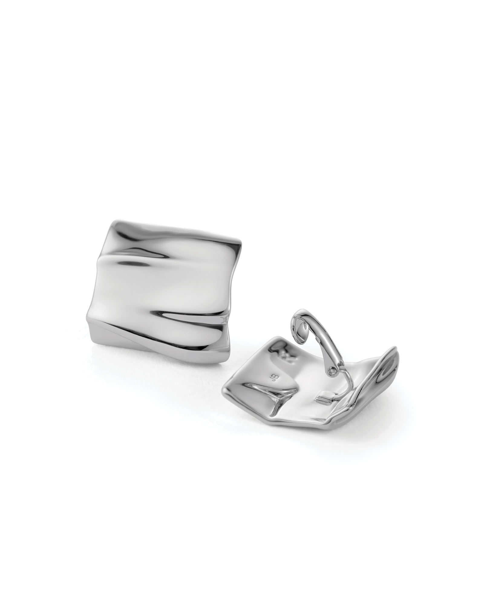 Sundra Clip On Earrings Silver Dipped Brass