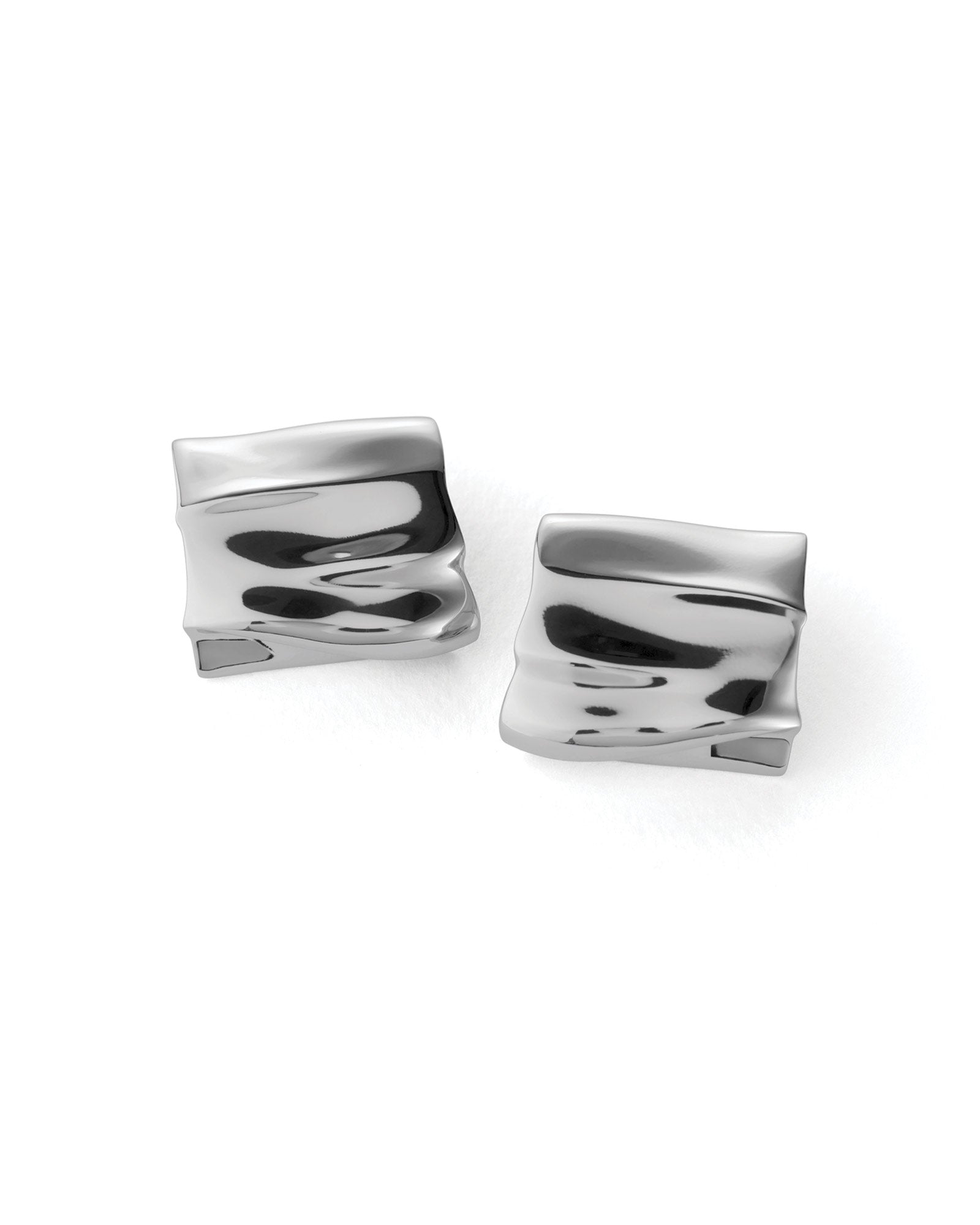 Sundra Clip On Earrings Silver Dipped Brass