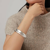 Lennon Bangle Silver Dipped Brass