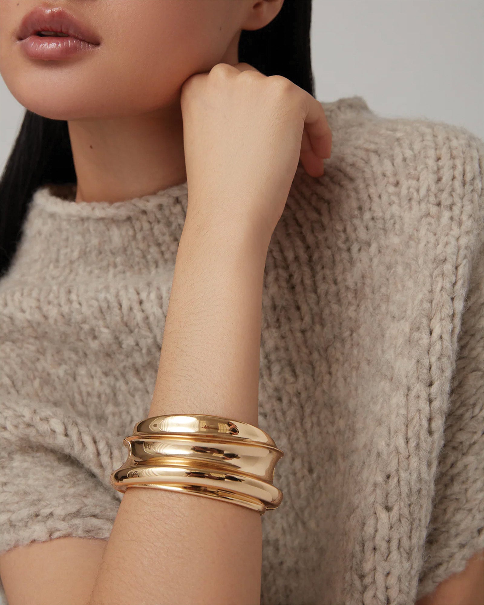 Lennon Mega Bangle Gold Tone Dipped