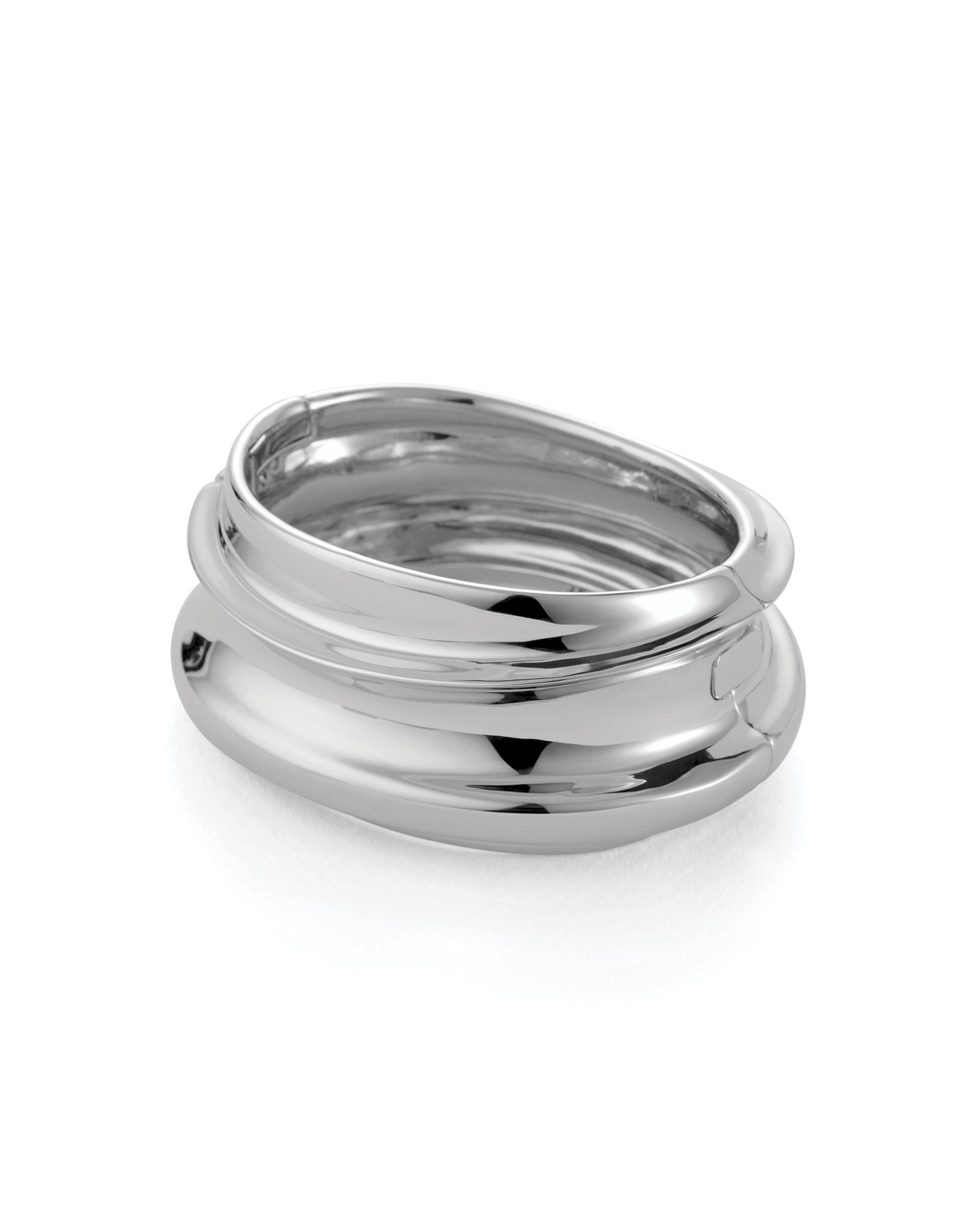 Lennon Mega Bangle Silver Dipped Brass