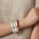 Lennon Mega Bangle Silver Dipped Brass