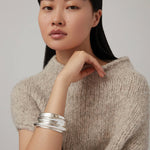 Lennon Mega Bangle Silver Dipped Brass