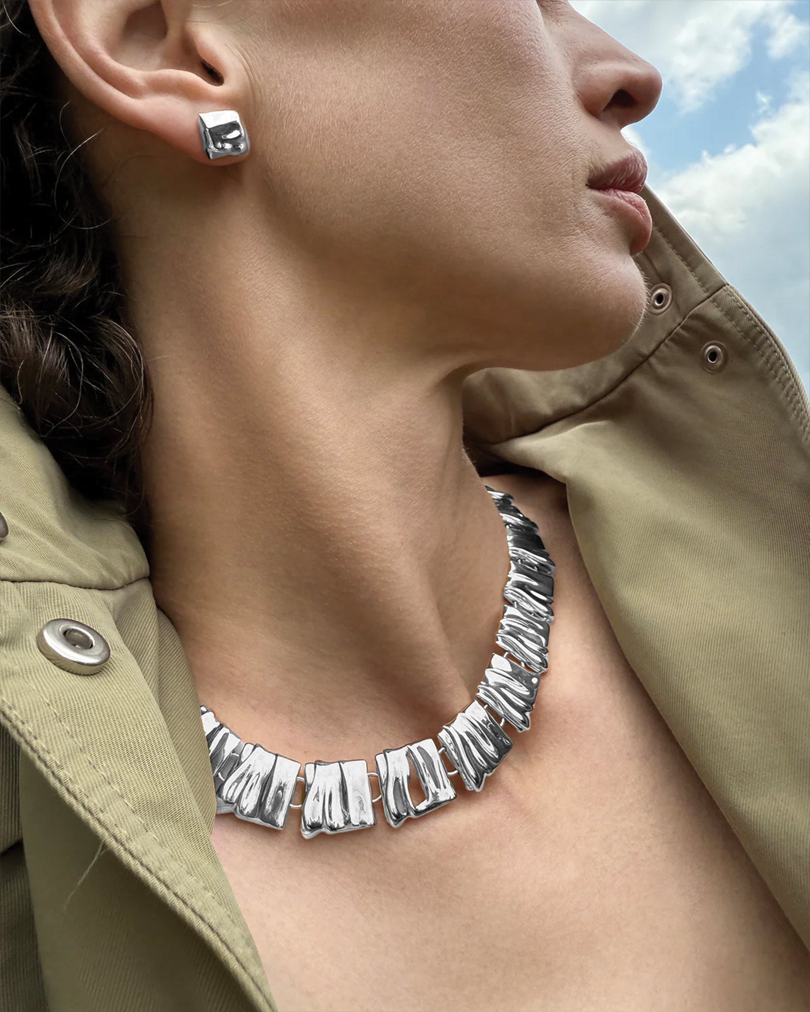 Sundra Collar Silver Dipped Brass