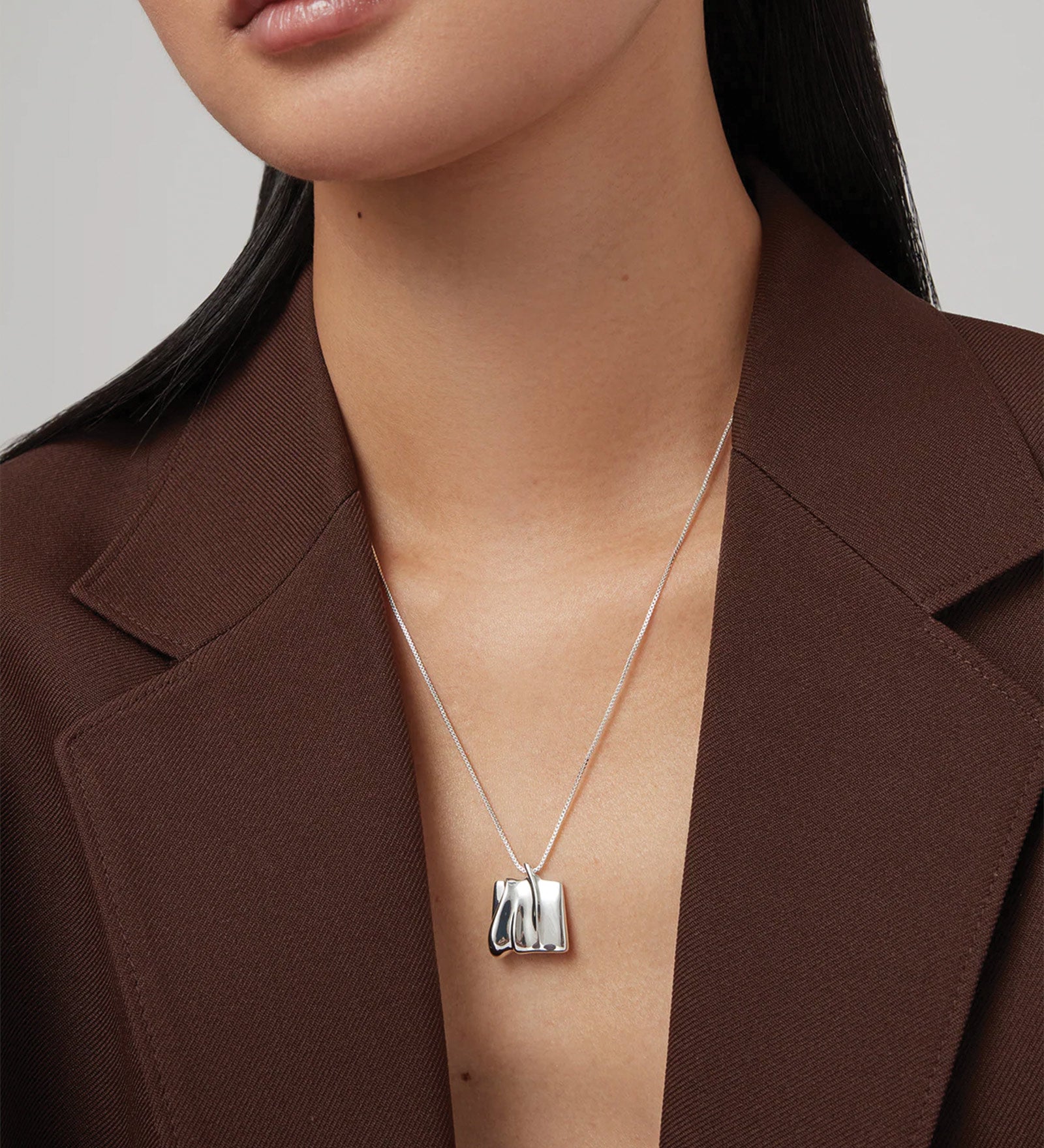 Sundra Pendant Necklace Silver Dipped Brass