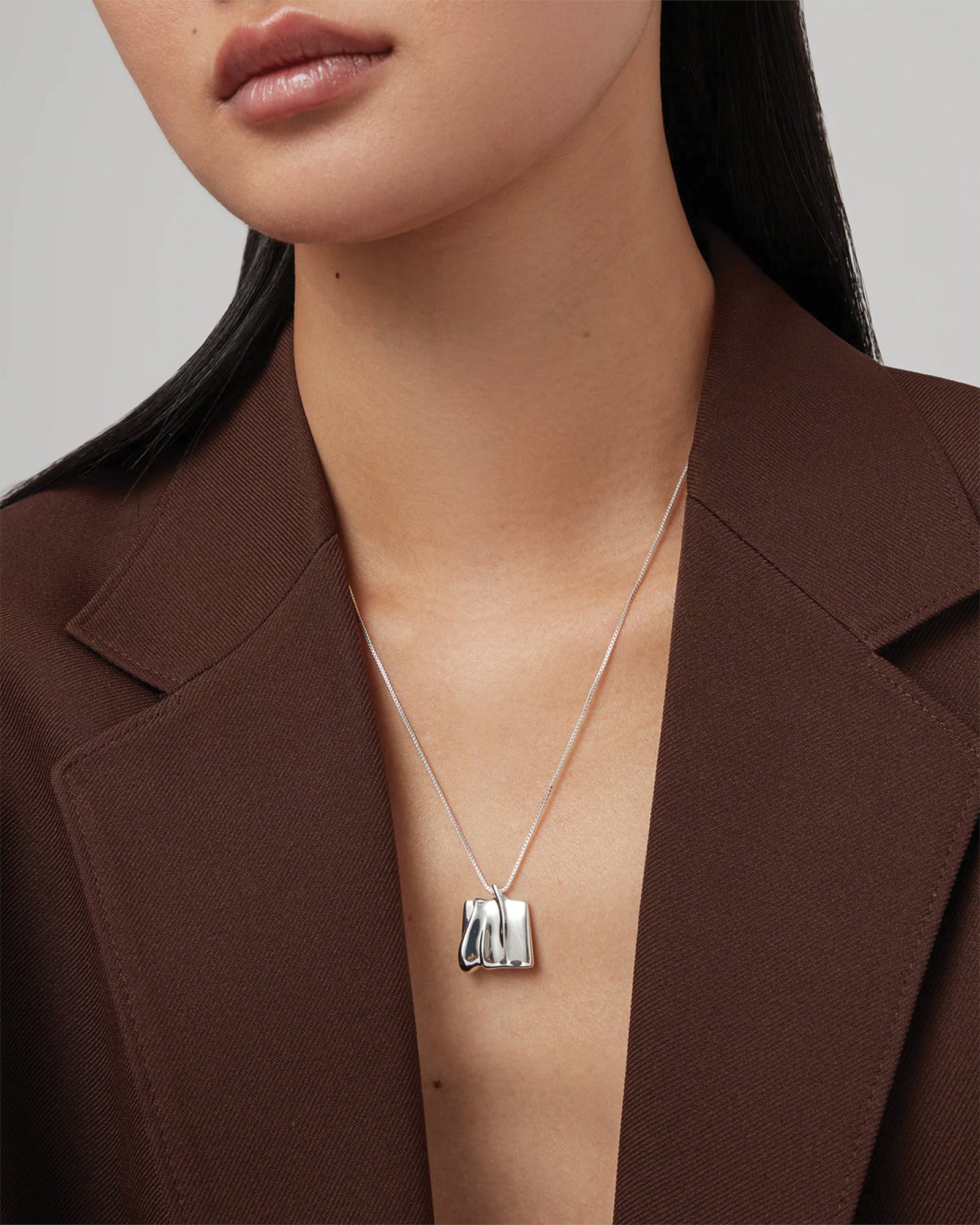 Sundra Pendant Necklace Silver Dipped Brass