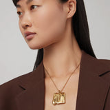 Sundra Pendant Necklace Large 14k Gold Dipped Brass