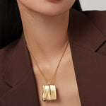 Sundra Pendant Necklace Large 14k Gold Dipped Brass
