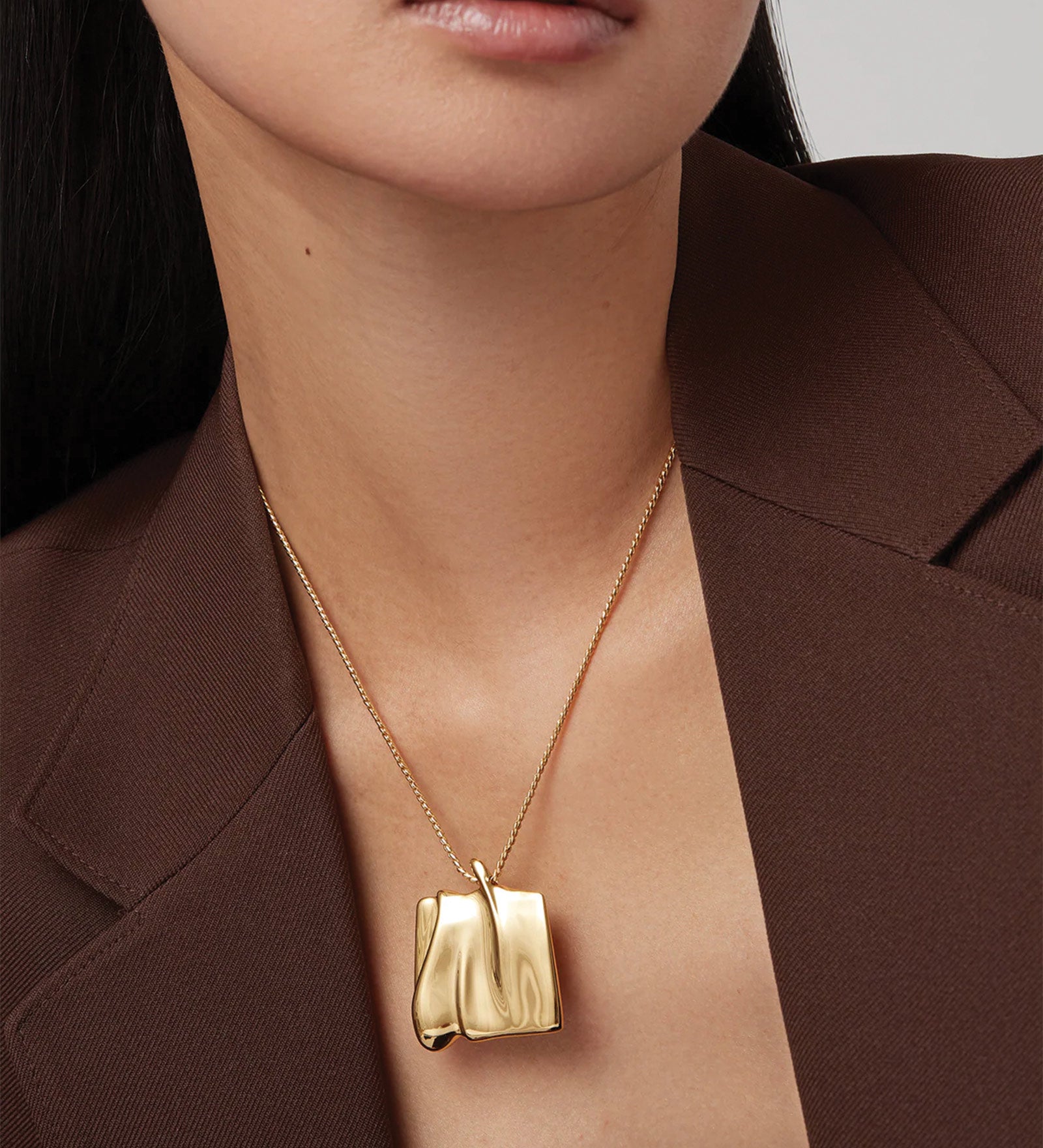 Sundra Pendant Necklace Large 14k Gold Dipped Brass