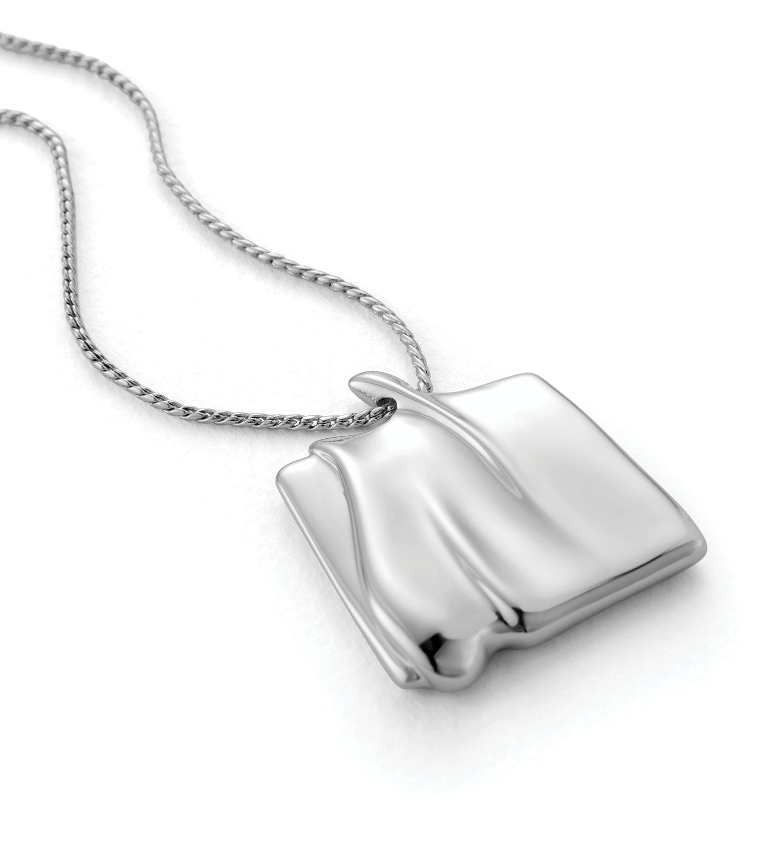 Sundra Pendant Necklace Large Silver Dipped Brass