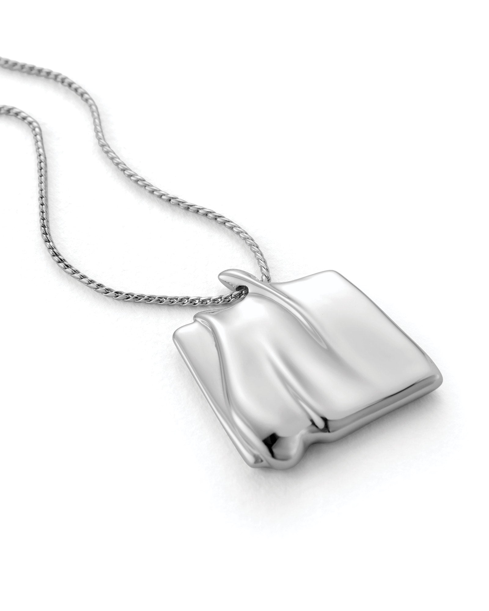 Sundra Pendant Necklace Large Silver Dipped Brass