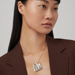 Sundra Pendant Necklace Large Silver Dipped Brass