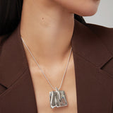 Sundra Pendant Necklace Large Silver Dipped Brass