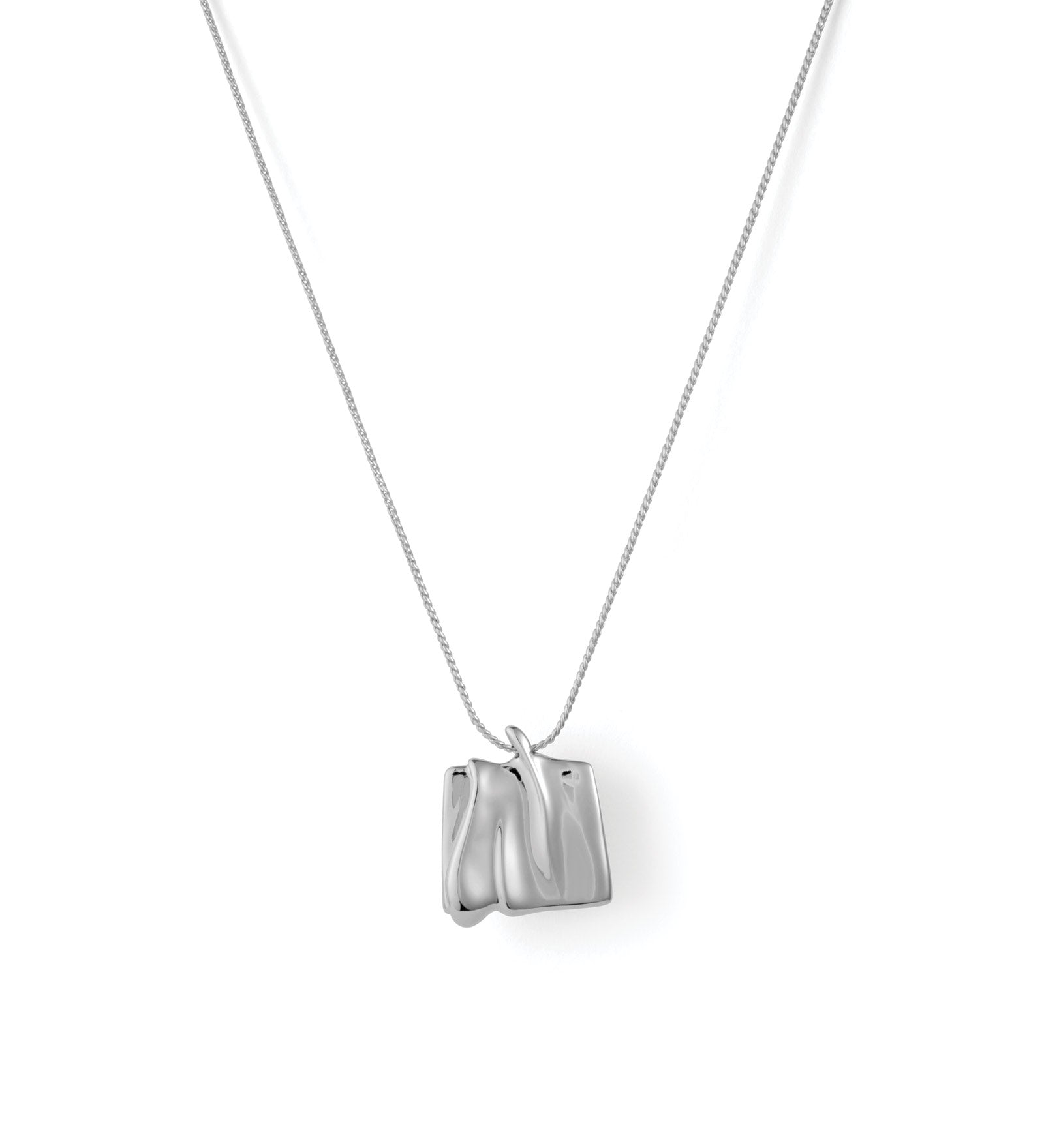 Sundra Pendant Necklace Large Silver Dipped Brass