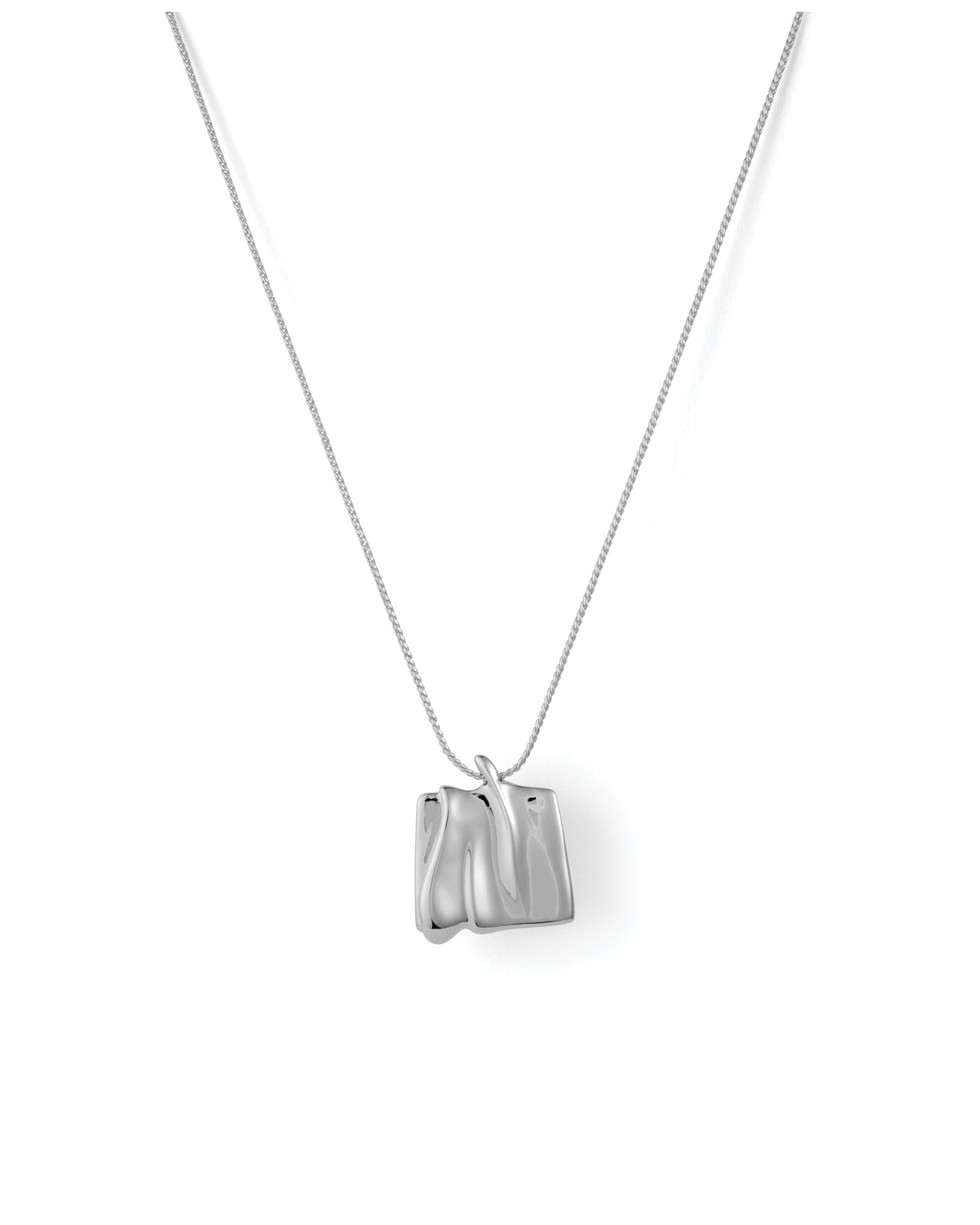 Sundra Pendant Necklace Large Silver Dipped Brass