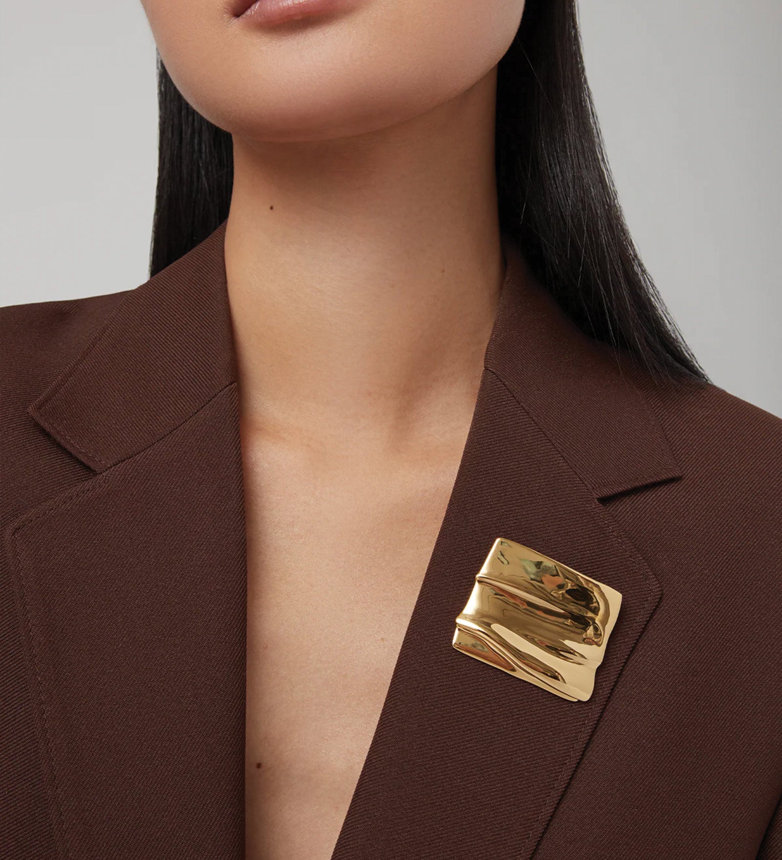 Sundra Brooch 14k Gold Dipped Brass