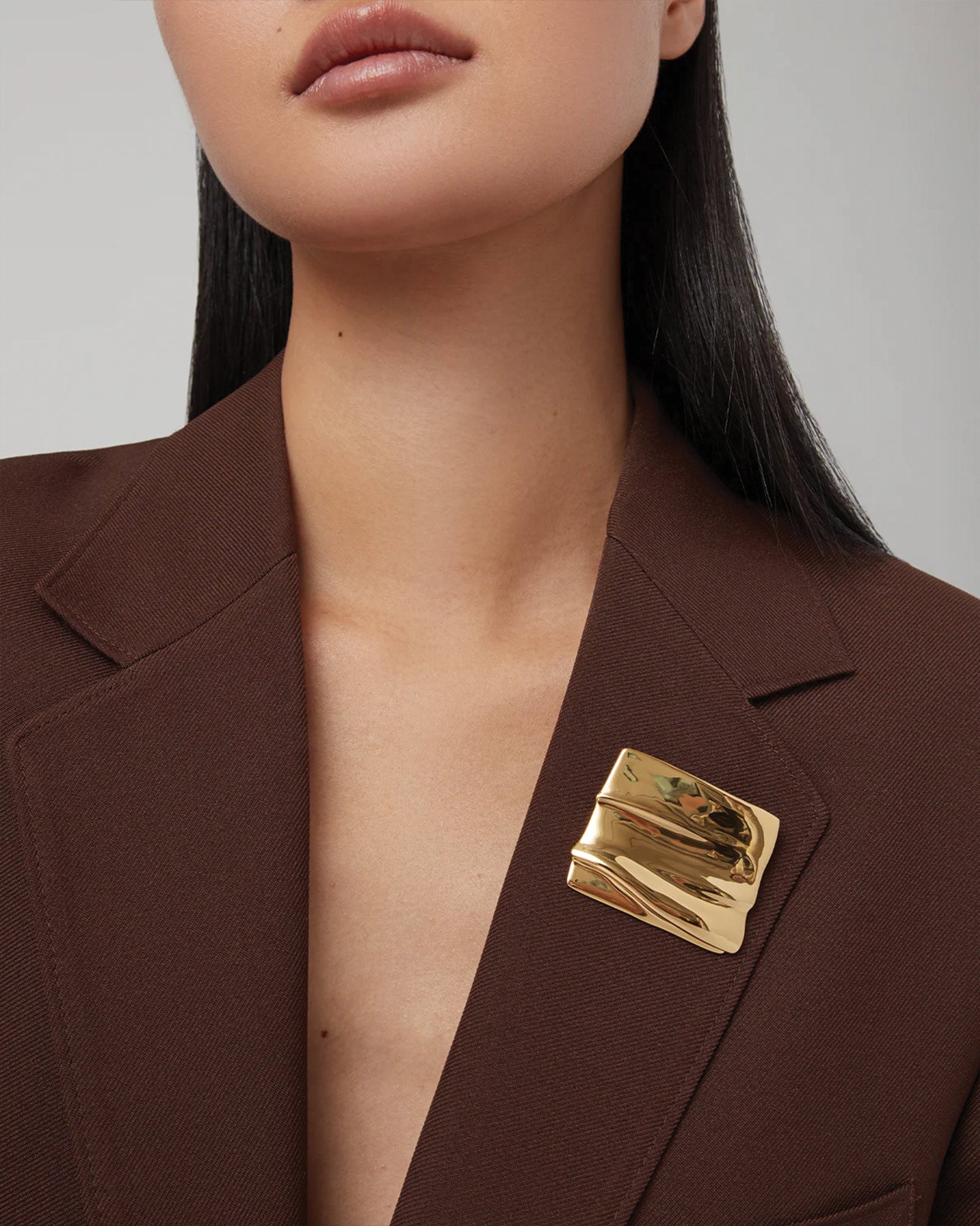 Sundra Brooch 14k Gold Dipped Brass