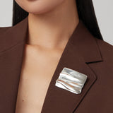 Sundra Brooch Silver Dipped Brass