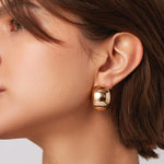 Gemma Hoop Earrings 14k Gold Dipped Brass