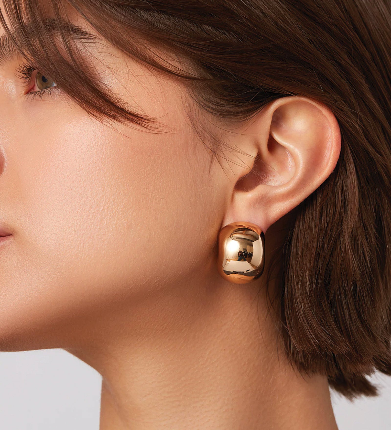 Gemma Hoop Earrings 14k Gold Dipped Brass