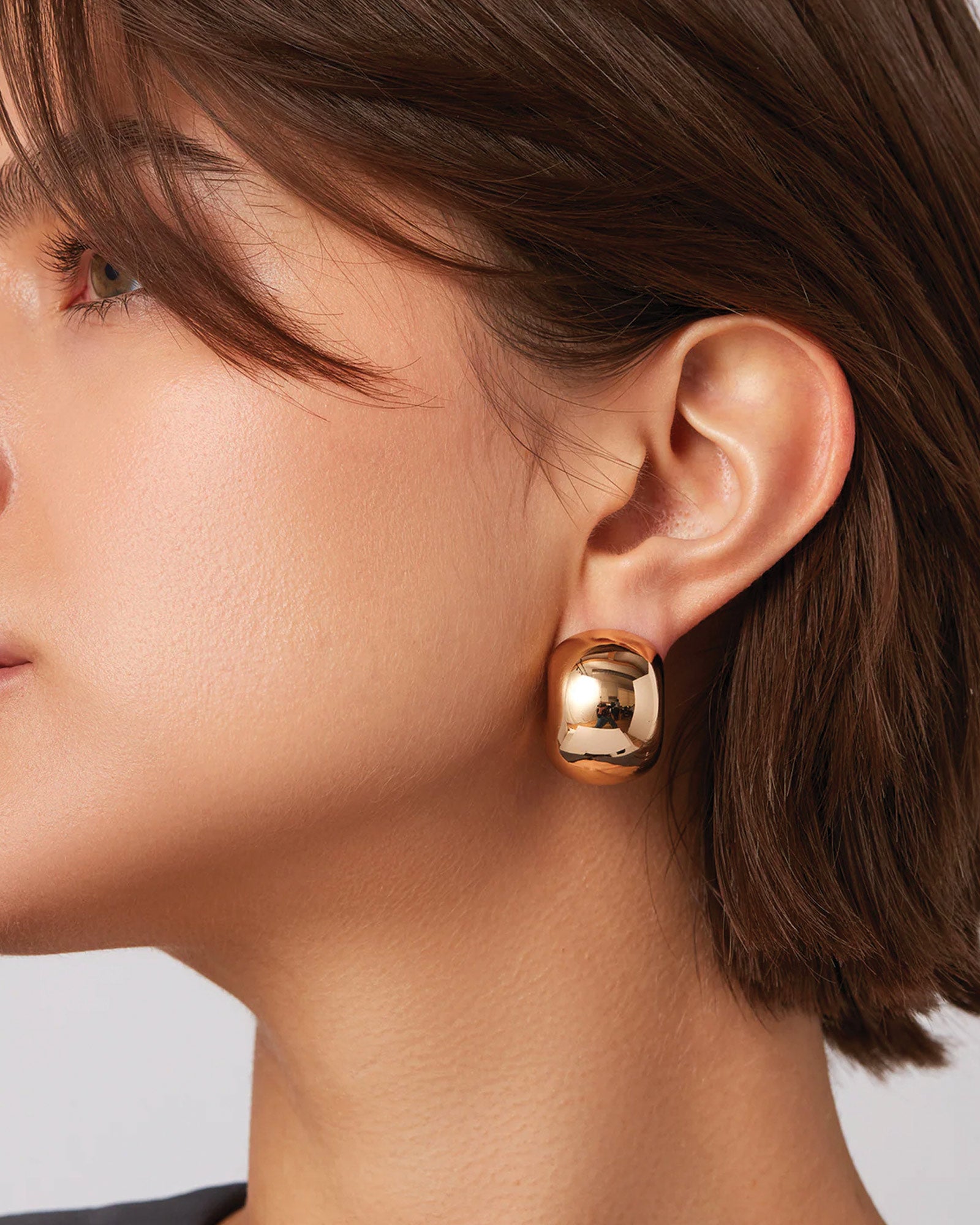 Gemma Hoop Earrings 14k Gold Dipped Brass