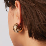 Gemma Hoop Earrings 14k Gold Dipped Brass