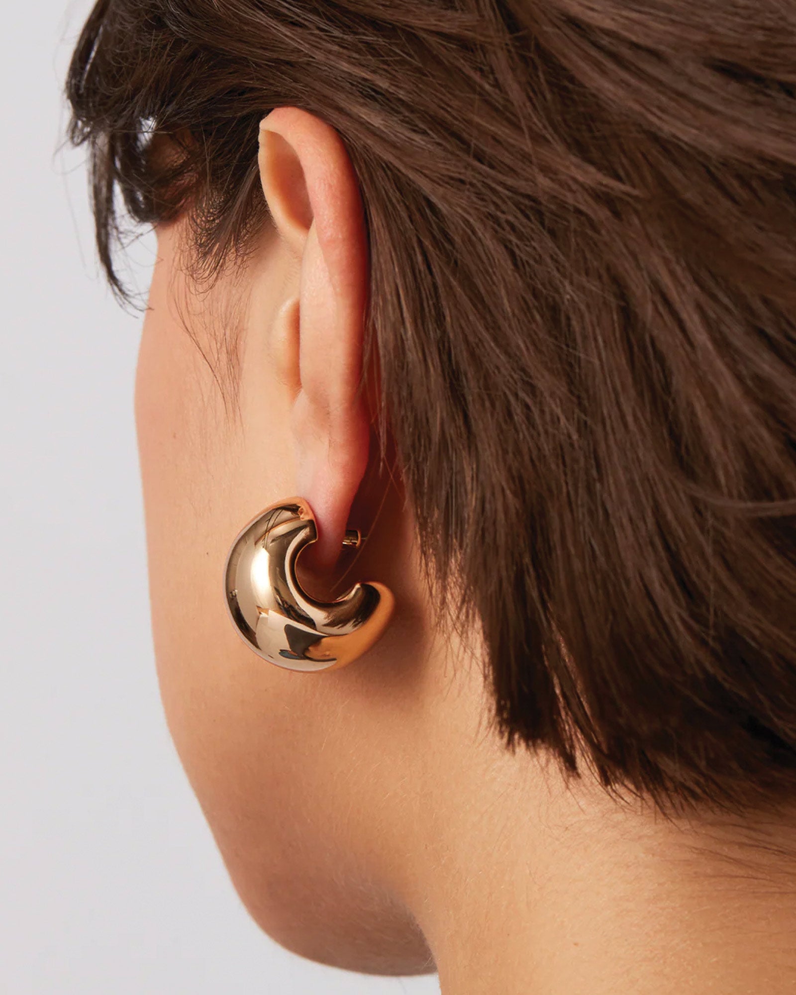 Gemma Hoop Earrings 14k Gold Dipped Brass