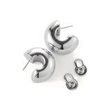 Gemma Hoops Silver Dipped Brass