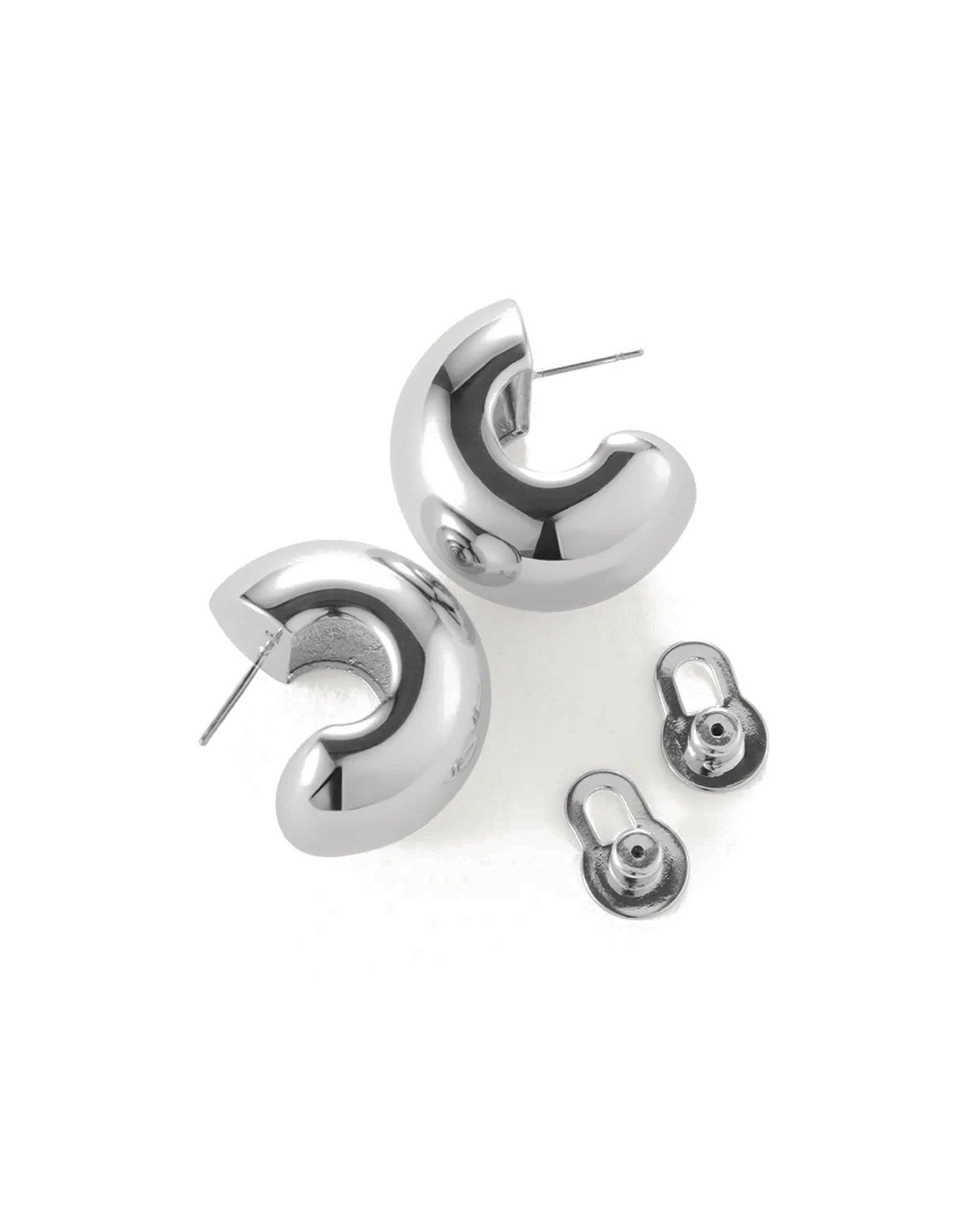 Gemma Hoops Silver Dipped Brass