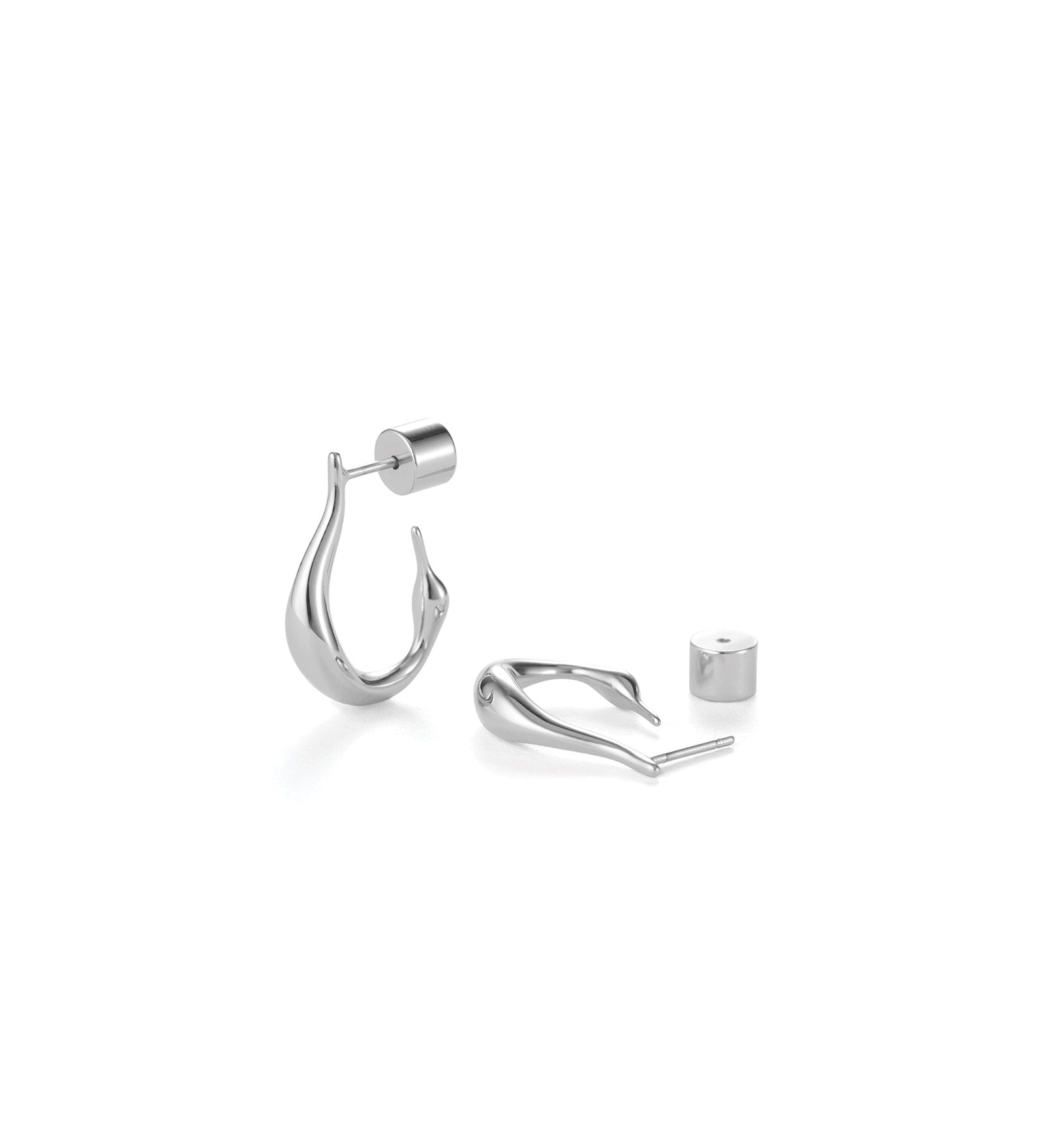 Colette Hoop Earrings - Small Silver Dipped Brass