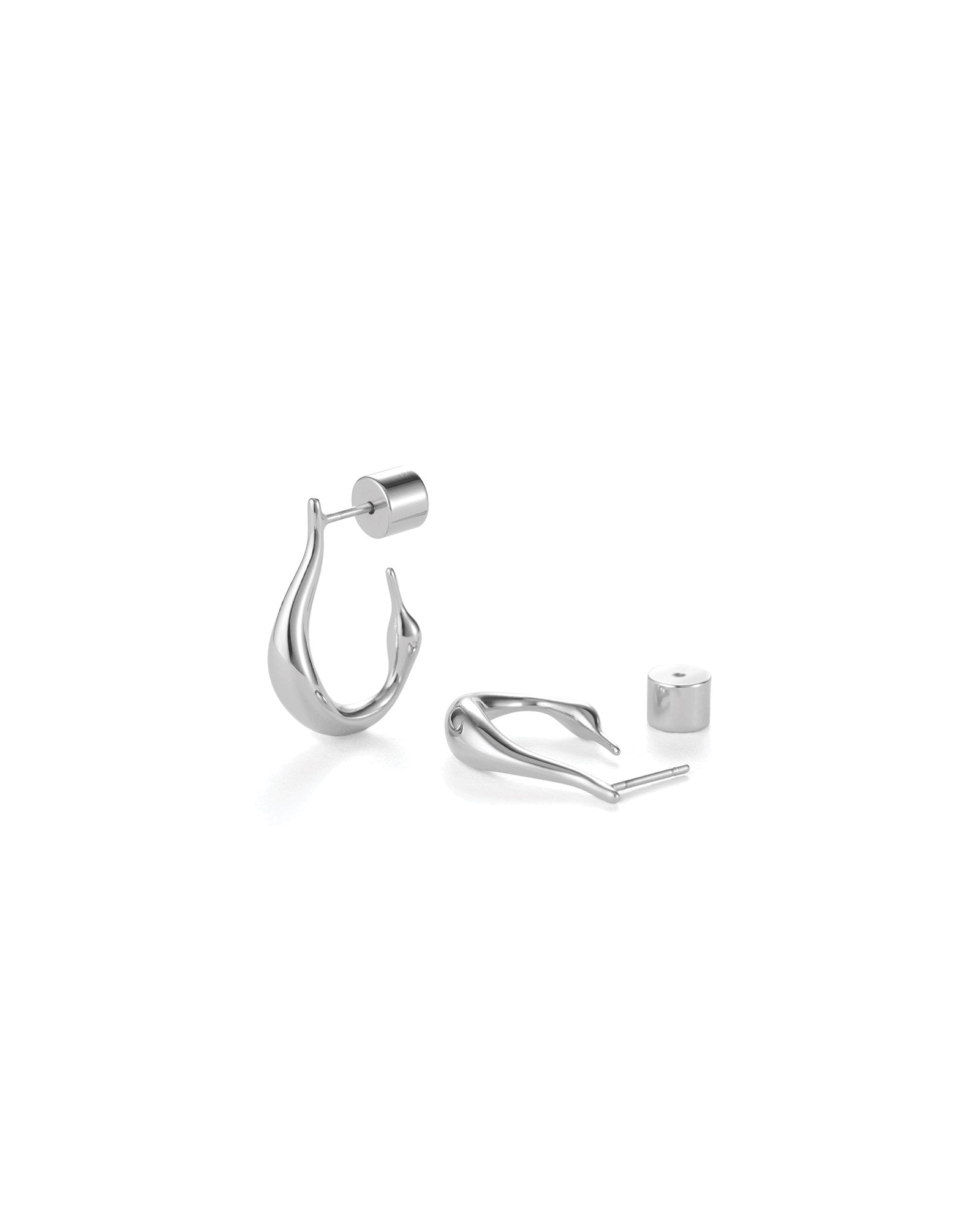 Colette Hoop Earrings - Small Silver Dipped Brass