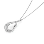 Mini Egret Pendant Necklace Silver Dipped Brass