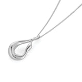 Mini Egret Pendant Necklace Silver Dipped Brass