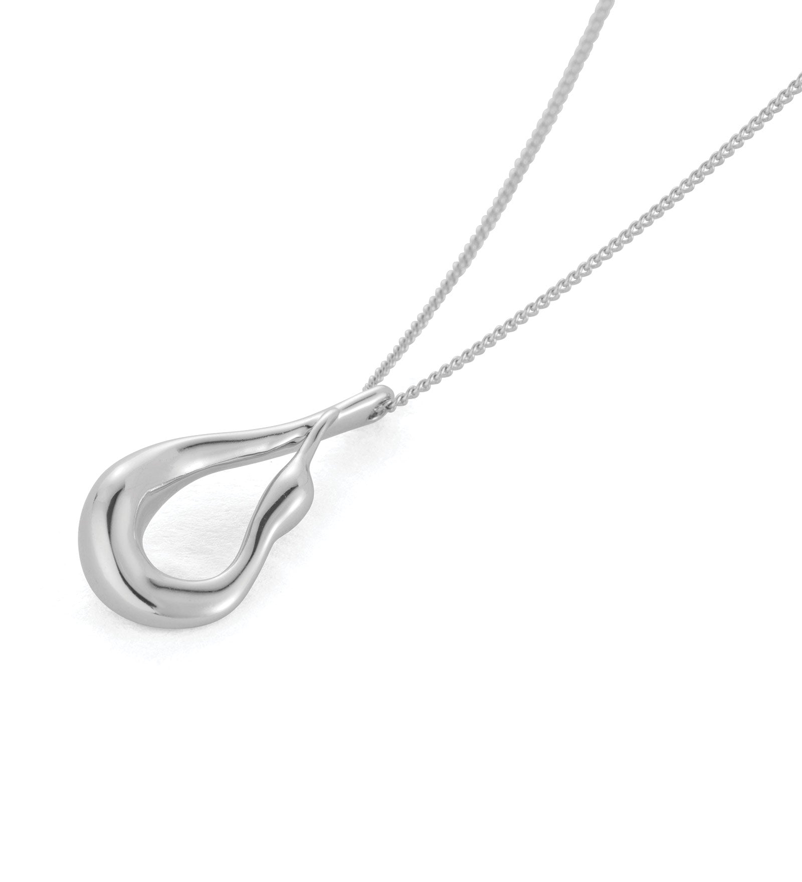 Mini Egret Pendant Necklace Silver Dipped Brass