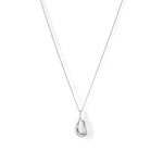 Mini Egret Pendant Necklace Silver Dipped Brass